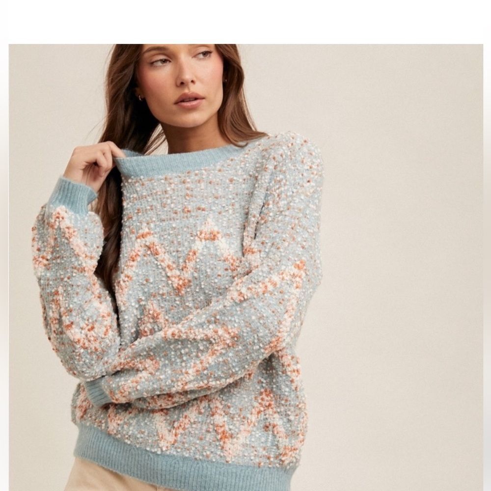 NWT Miracle Women's Textured Southwestern Sweater